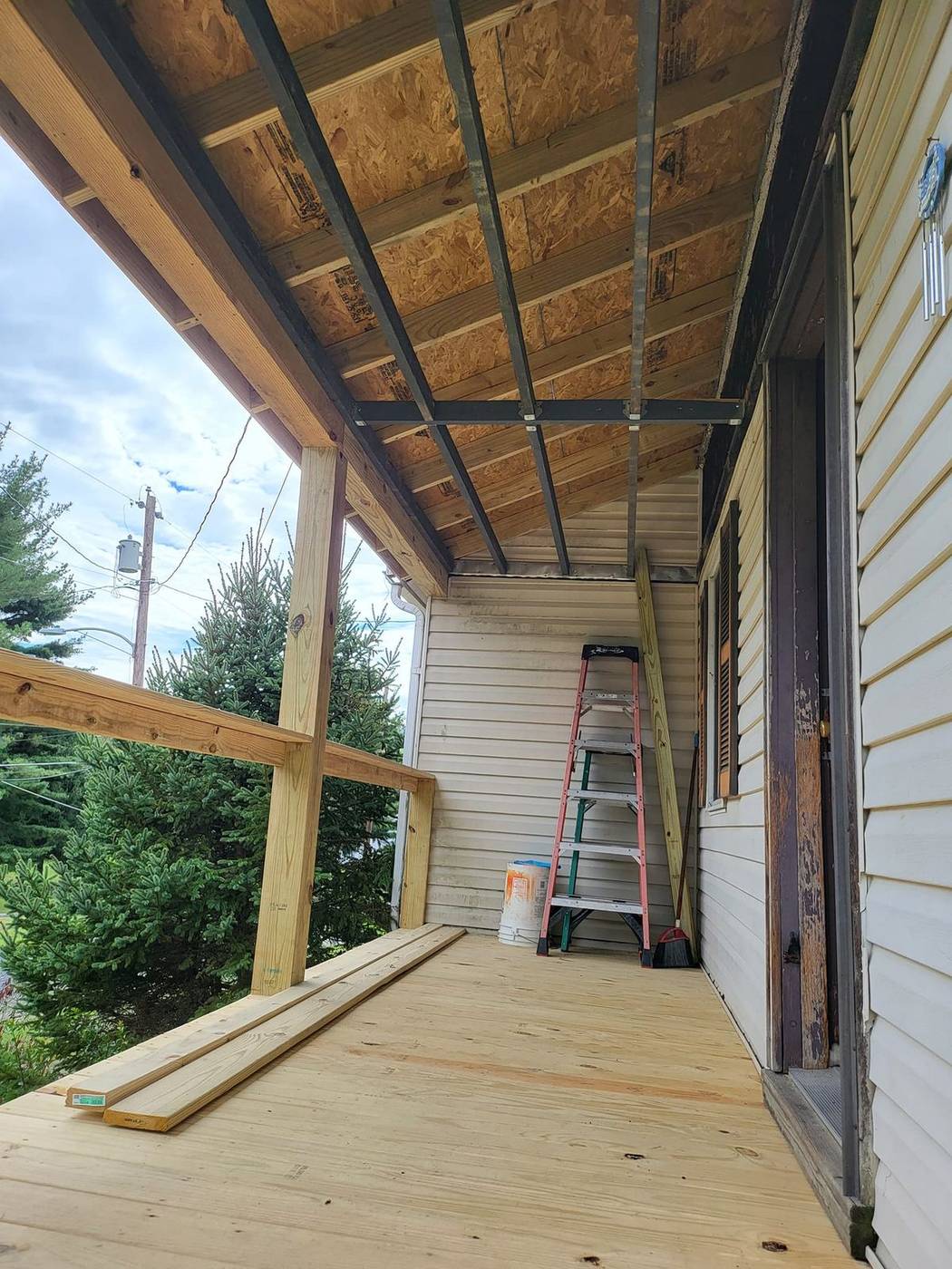 Porch framing and roof construction